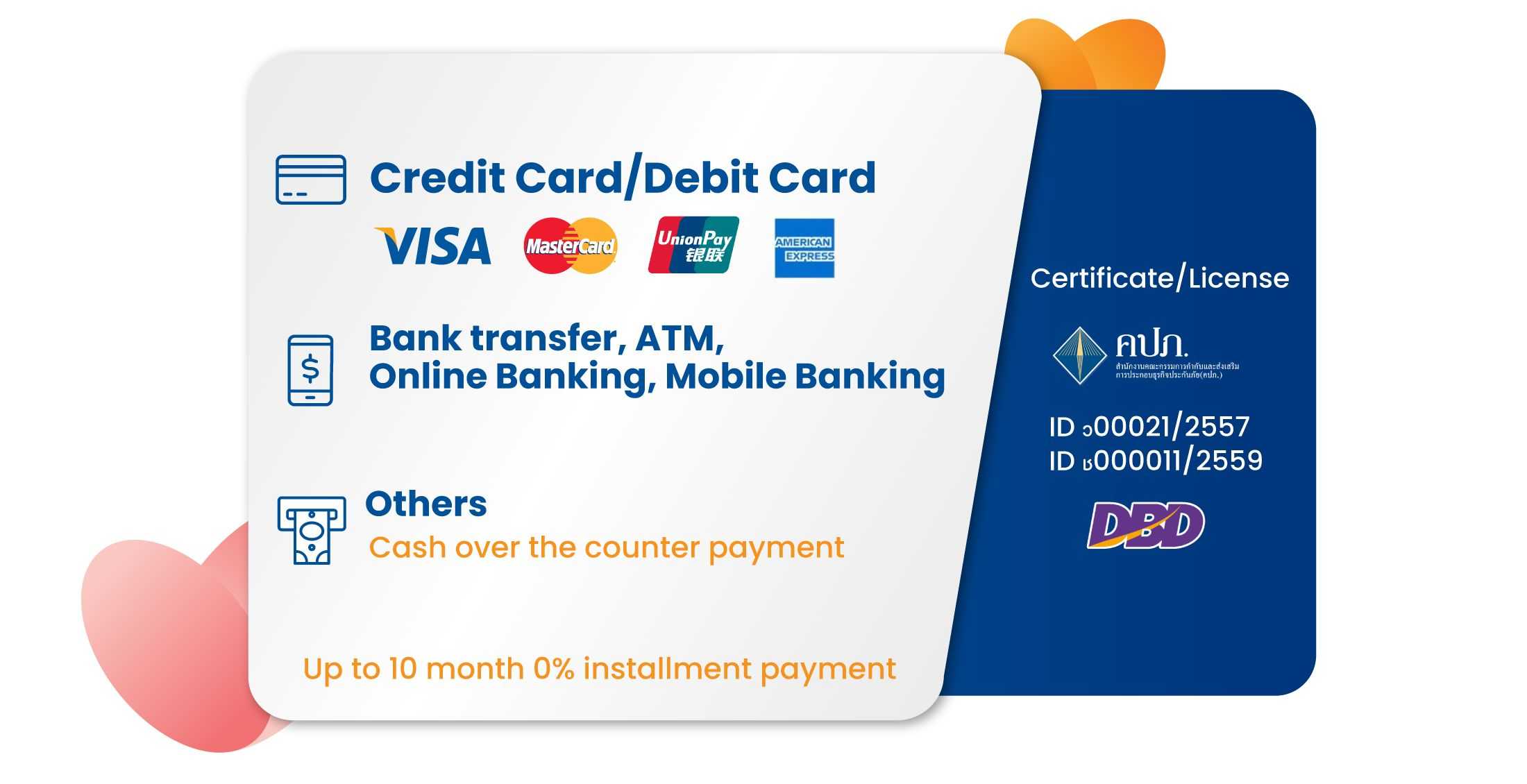 Up to 10 month 0% installment payment